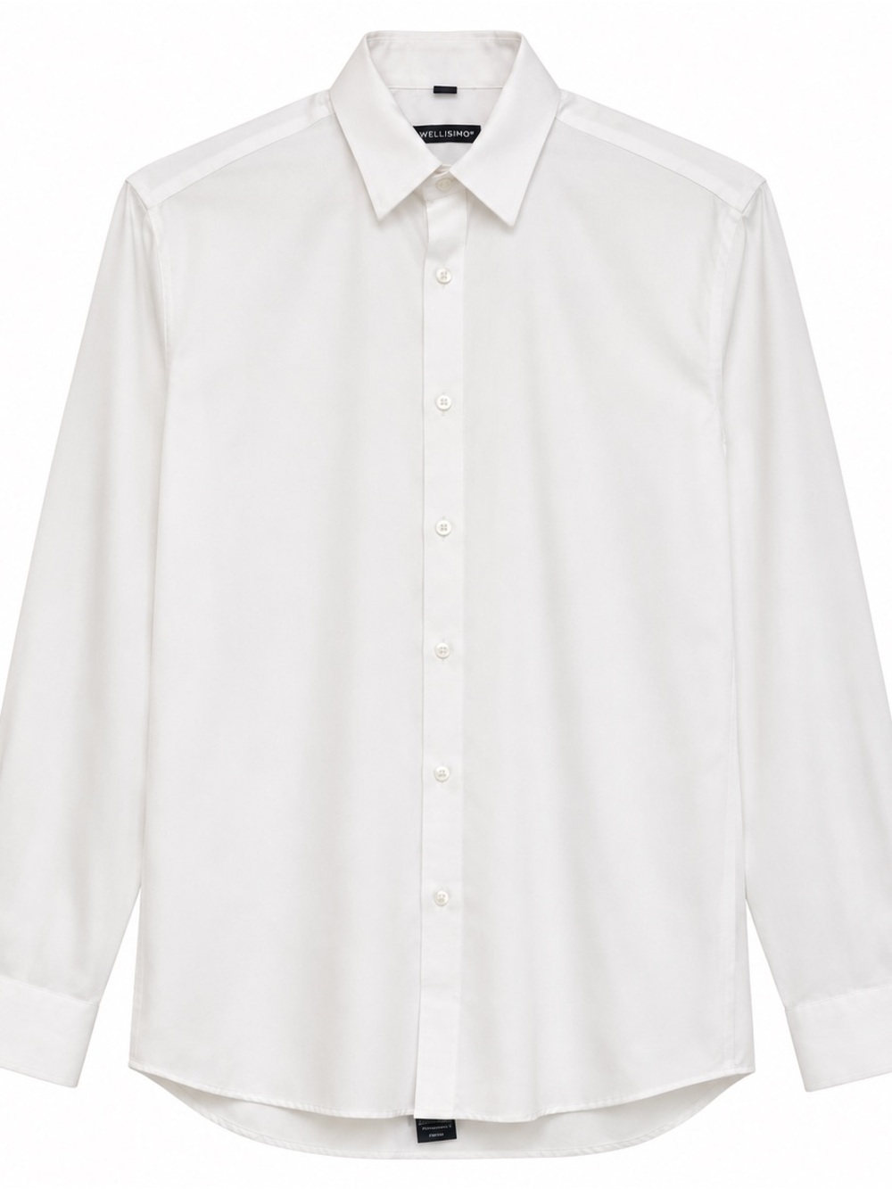 Bellissimo Wrinkle Free Slim Fit Dress Shirt White Size 16 34/35 Cotton Blend - Picture 2 of 12